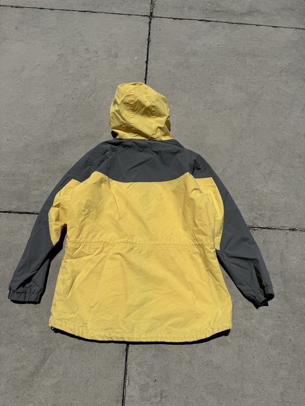 Columbia Men's Yellow/Gray Colorblock Hooded Full Zip Windbreaker Jacket XL gallery