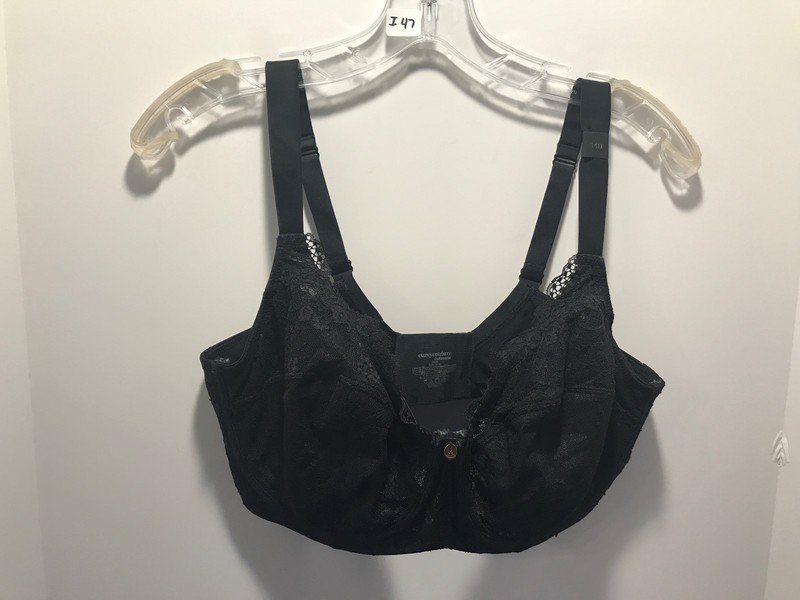 New Black Lace CURVY COUTURE Intimates Underwire Bra US 34H 1207E I47
