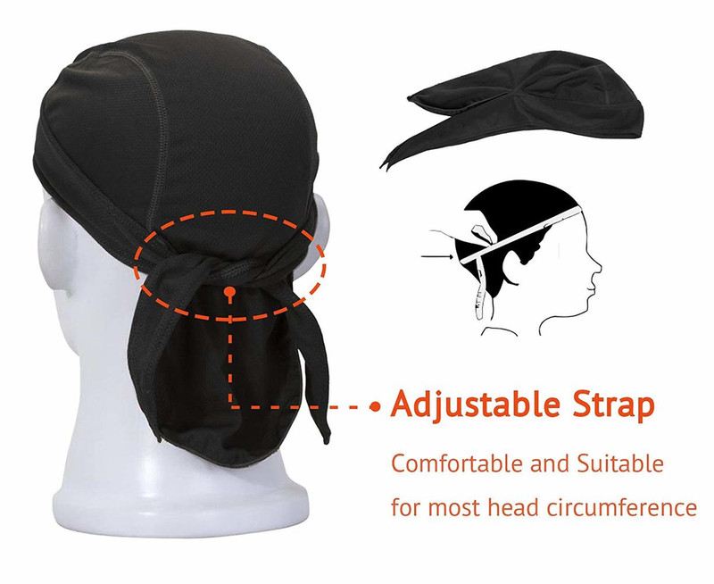 2-Pack Cooling Helmet Liner Do Rag Skull Cap for Men Head Scarf for Motorcycle gallery