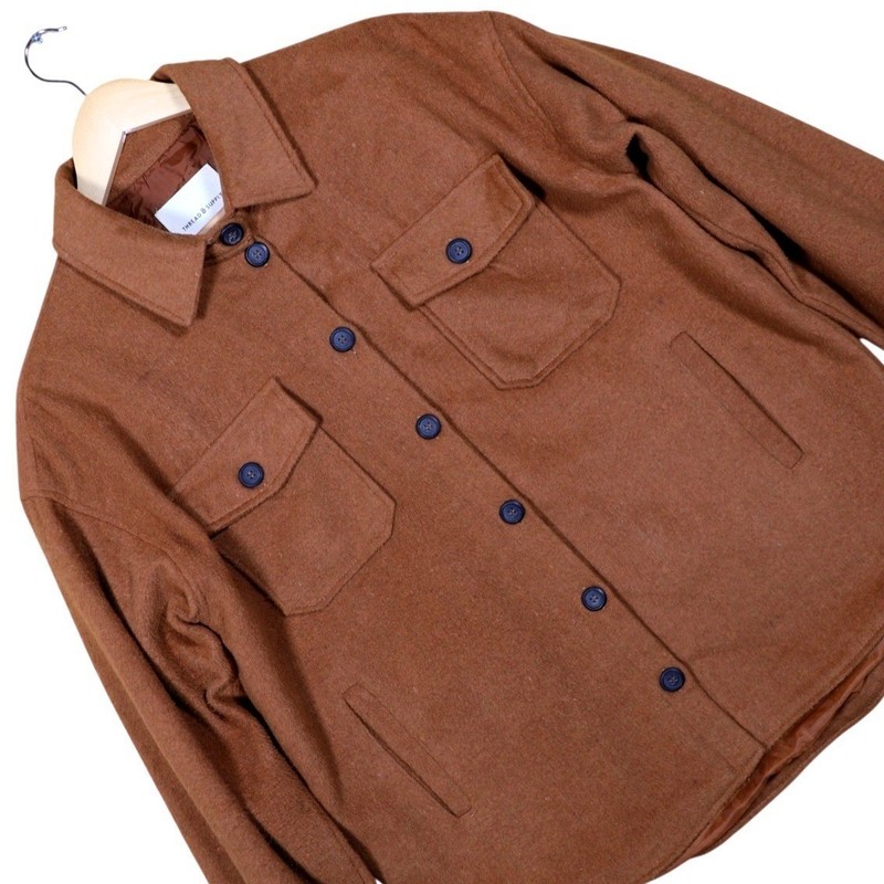 Thread Supply Men's Wool Blend Shacket Oversized Button Up Shirt Jacket Size M gallery