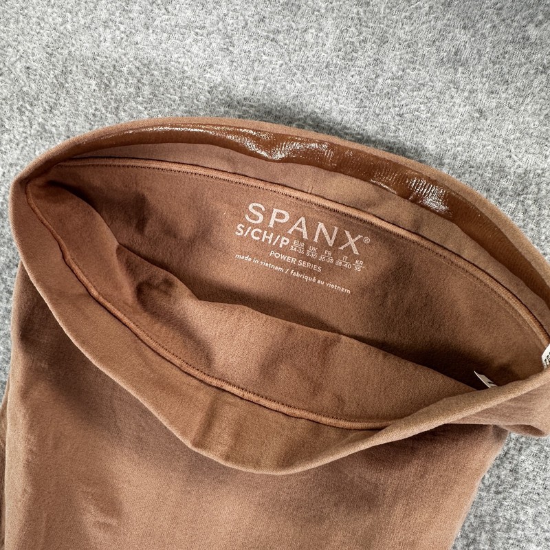 Spanx Shapewear Shorts Womens Small Brown High Waisted Power Series Slimming gallery