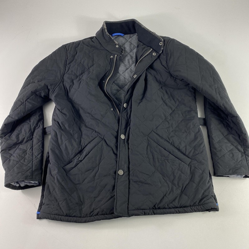Twillory Jacket Mens XL Black Quilted Magnetic Hood Fleece Lined Winter Coat