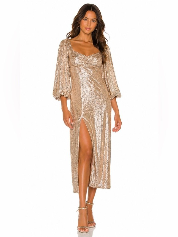 Show Me Your Mumu Sydney Midi Dress in Silver Confetti