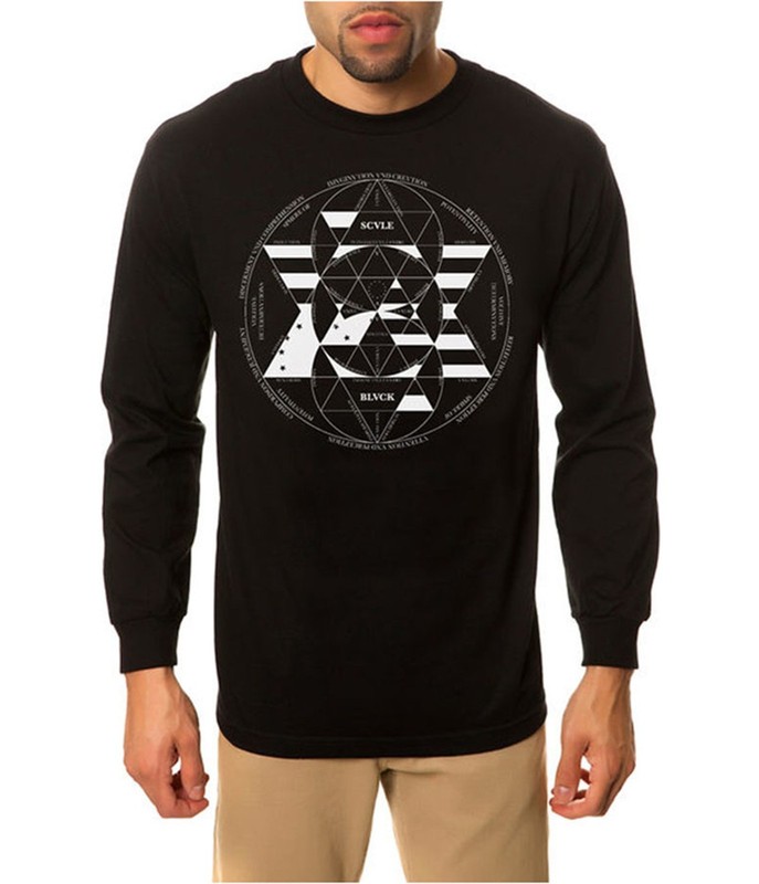 Black Scale Mens The Constitution Of Scvle LS Graphic T-Shirt