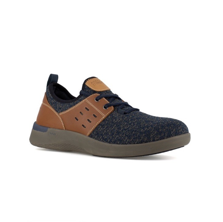 $167, New! Rockport Works Men’s TruFlex Composite Toe Sneaker Blue/Brown SZ 11W