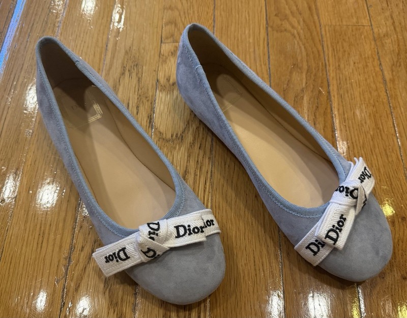 Ballet Flats in Sky Blue Suede- Size 37 gallery