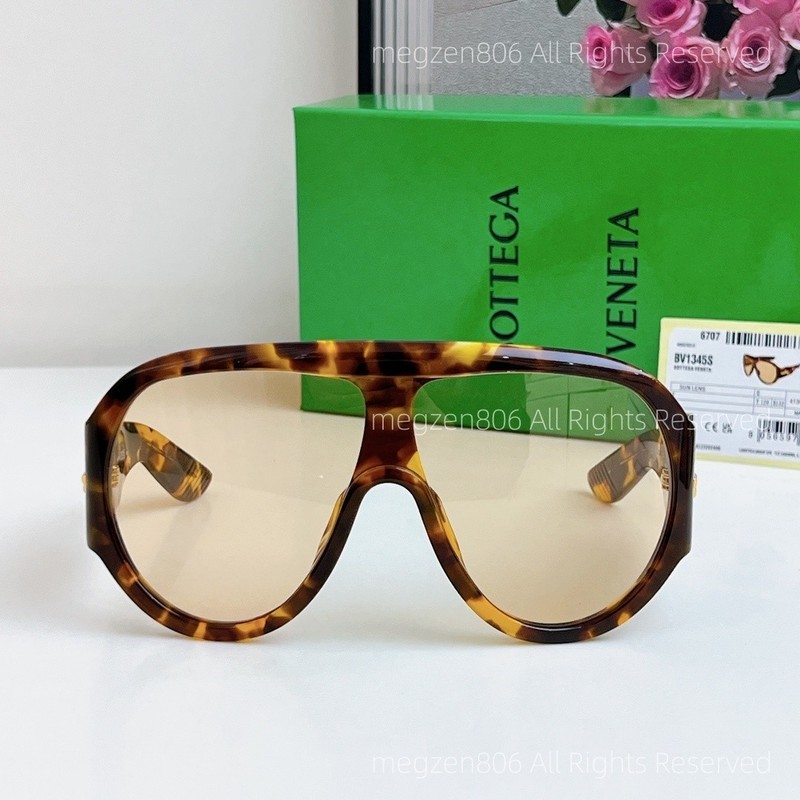 Bottega Veneta BV1345S Sunglasses Women Oversized Amber Tortoiseshell Authentic gallery