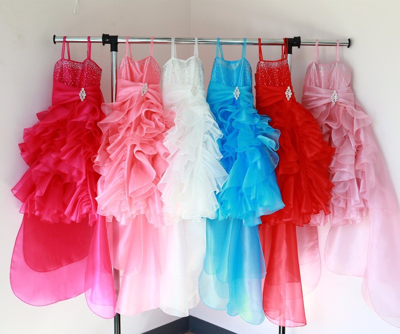 Organza Pleated Ruffled Flower girl dress Junior Bridesmaid Christmas Pageant gallery