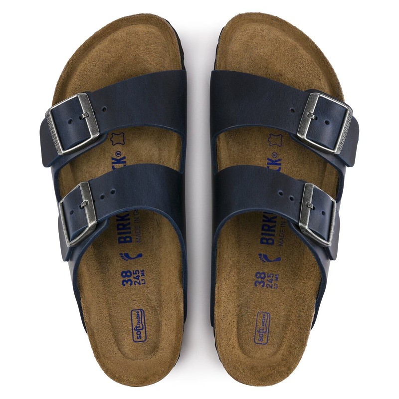 Birkenstock Arizona Soft Footbed Oiled Leather Sandals – Blue