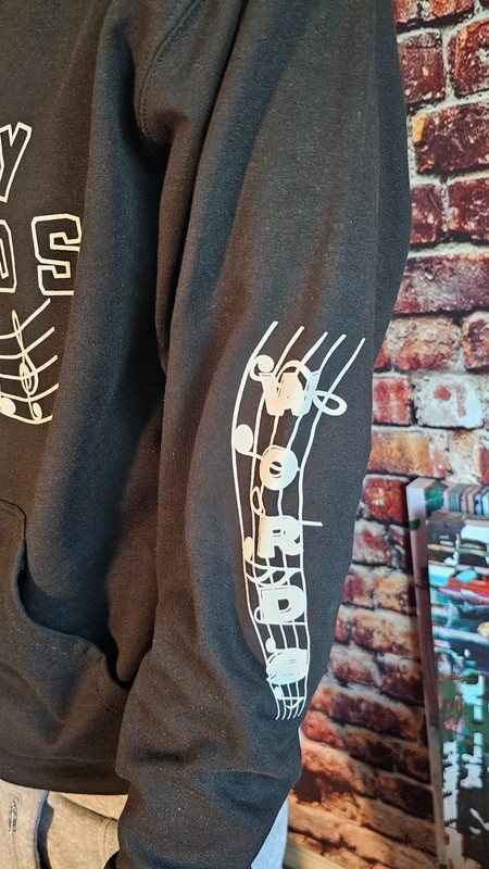 Independent Trading Co Custom Screen Printed Black Hoodie White Graphic gallery