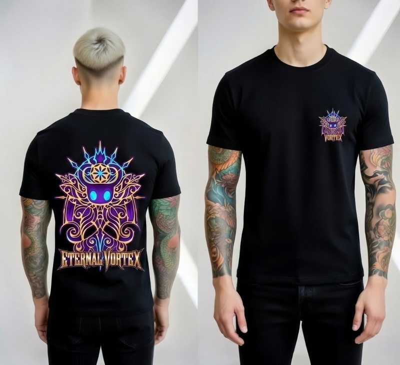 Eternal Vortex T-Shirt Neon Abstract Graphic Streetwear Unisex Tee Top