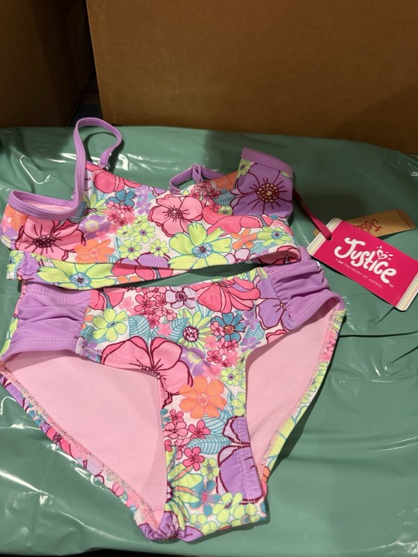 👙Justice Girls Beach Bikini Set Bathing Floral Swim Suit Charisma XS (5-6) 🆕 gallery