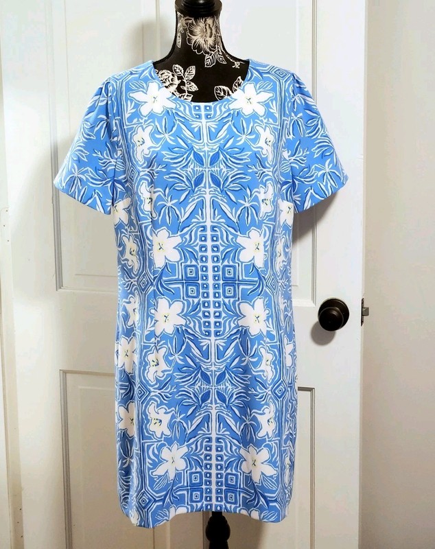 🆕️ 💙SIZE 16 HTF Lilly Pulitzer💙 – Dixey Short Sleeve Stretch Shift Dress