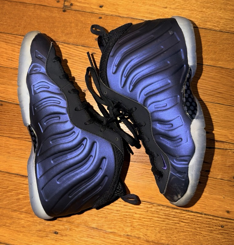 Nike Little Foamposite One Eggplant Purple Sneakers, Size 3Y FJ1256-001 gallery
