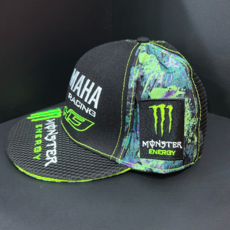 Monster Energy YAMAHA Green Tie-Dye Flat-Brim Cap Rear Mesh Design gallery