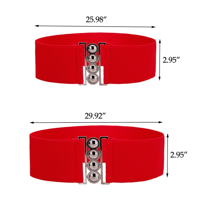 Womens Fashion Elastic Cinch Belt 3" Wide Stretch Waist Band Clasp Buckle gallery