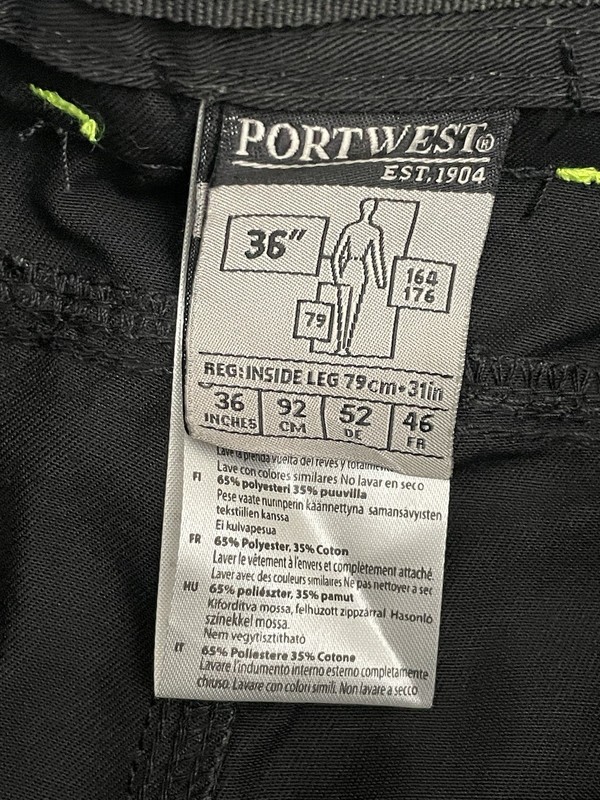 NEW Portwest F142 Iona Plus Work Safety Pants 36x31 Reflective Adjustable gallery