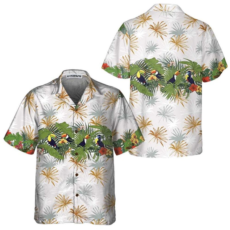 Retro Toucans And Tropical Plants Toucan Hawaiian Shirt Toucan Bird Ha