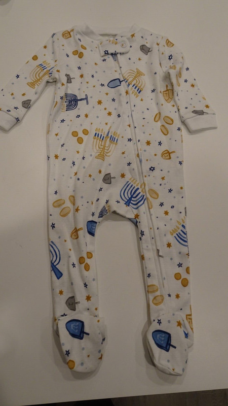 Pottery Barn Kids Hanukkah nursery Pajamas 9 12 mo photo sample tiny pinhole