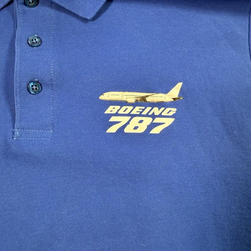 Boeing 787 Logo Polo Shirt by Blank King Sz XL (Runs Small) Blue Aviation gallery