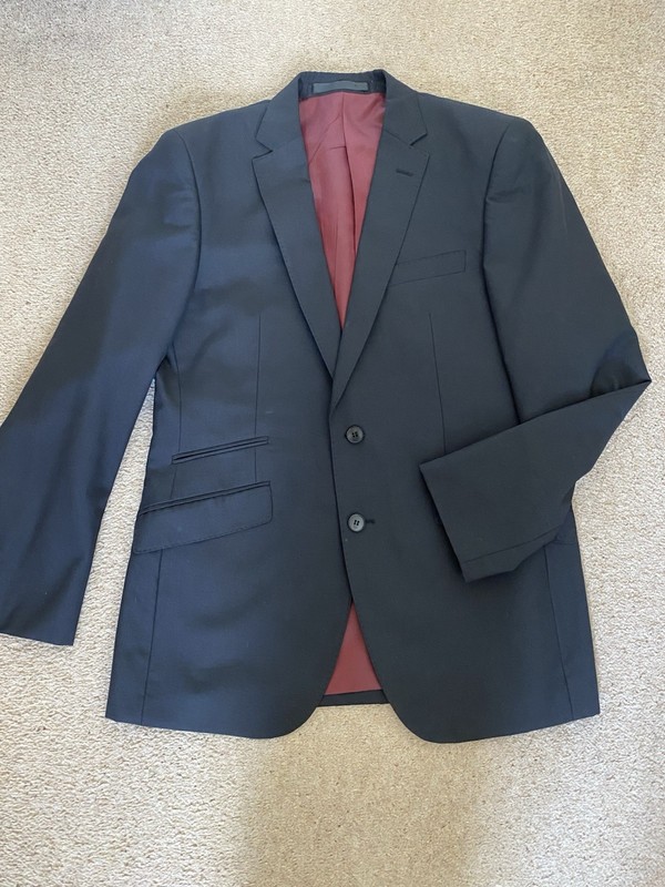M&S Autograph Wool Blend Lined Tailored Fit Blazer Suit Jacket Black 40″ Medium