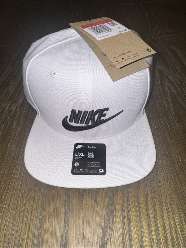 Nike Men’s Pro Structured Futura Cap Hat L/XL White FB5380 100 New With Tags