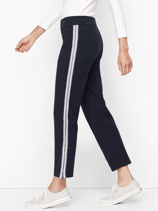 Talbots The Oprah Magazine Collection Black Side Stripe Yoga Pants Plus Sz 1X
