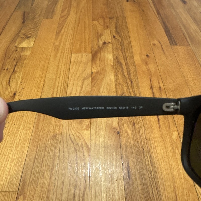 Ray-Ban RB2132 New Wayfarer Sunglasses Matte Black Green Polarized 55-18 gallery