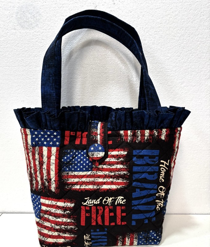 NEW Handmade Tote Purse bag Patchwork Stars Flag Patriotic stripes faffygiraffe