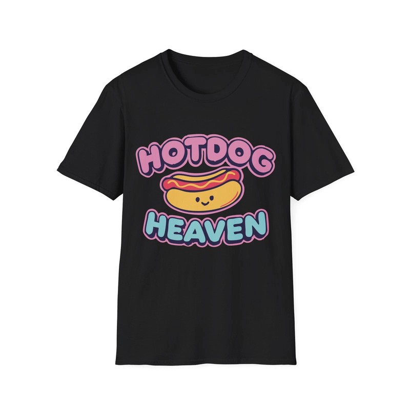 Hotdog Heaven Fun Foodie Black T-shirt