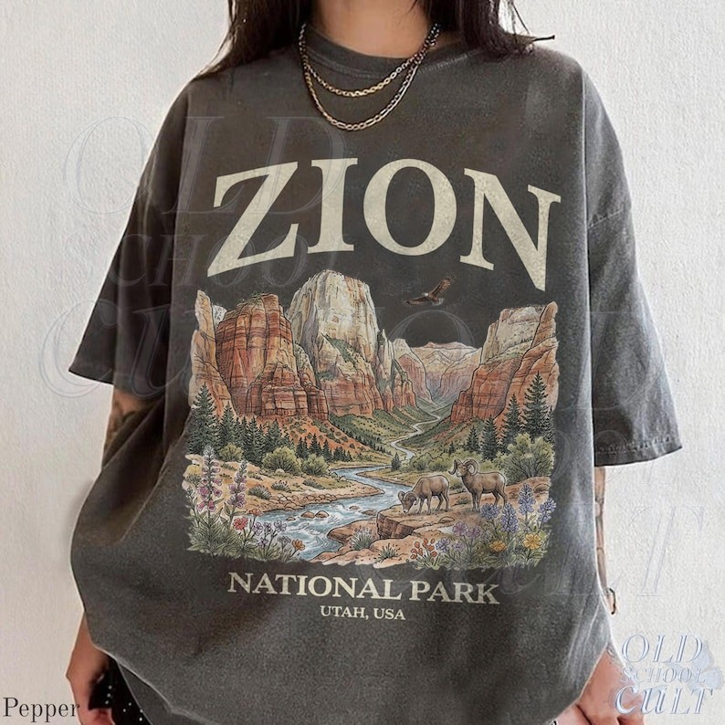 Zion National Park Vintage 90s Graphic T-Shirt Canyon Retro Tee