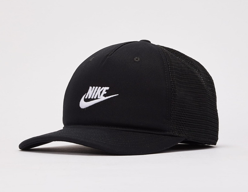 Nike Rise Structured Trucker Hat Snapback FB5378-010 Black White Men’s M/L