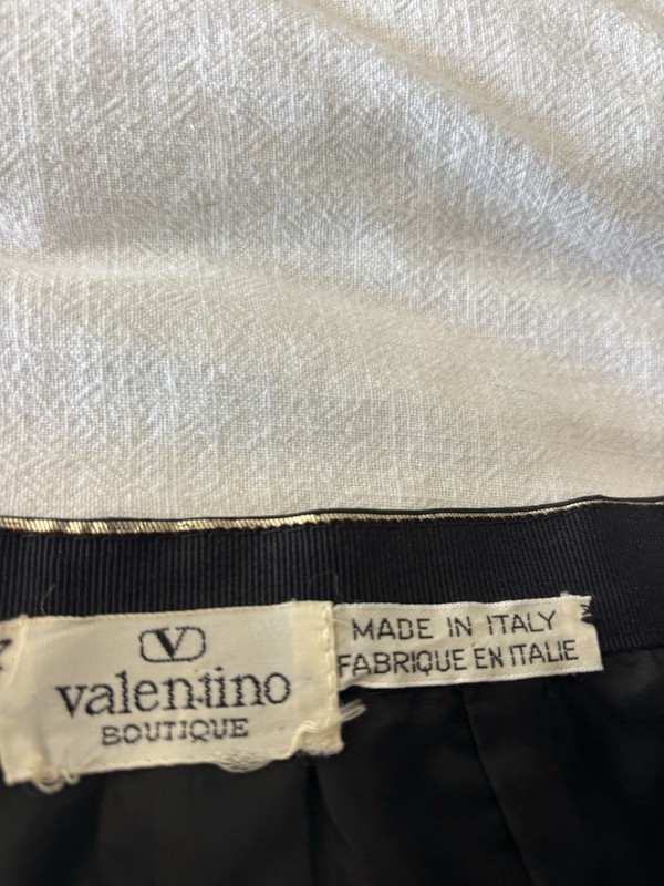 Valentino Boutique Women’s Red Black Beige Striped A-Line Knee Skirt, Italy gallery