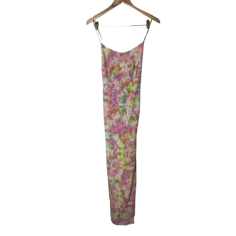 Revolve ASTR Charisma Slip Dress Tie Dye Printed Midi Pink L gallery