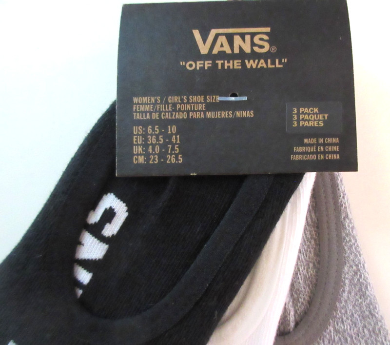 Vans Women's 3 pack No Show socks Checkerboard Black White Grey Size 6.5-10 NWT gallery