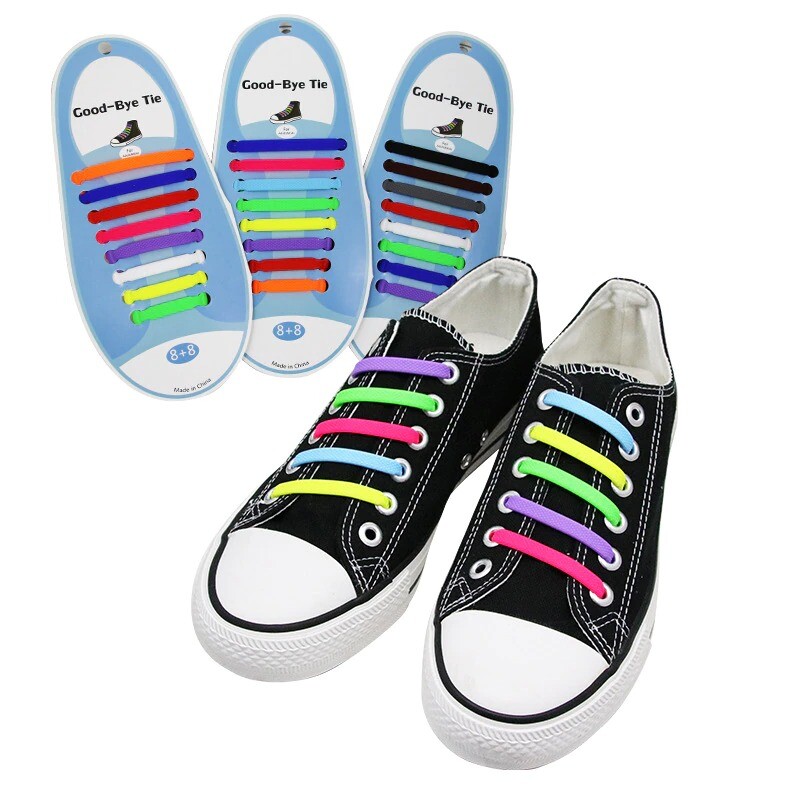 16-Pcs Elastic Silicone Shoe Laces Lazy No Tie Shoelaces For Men Women USA gallery