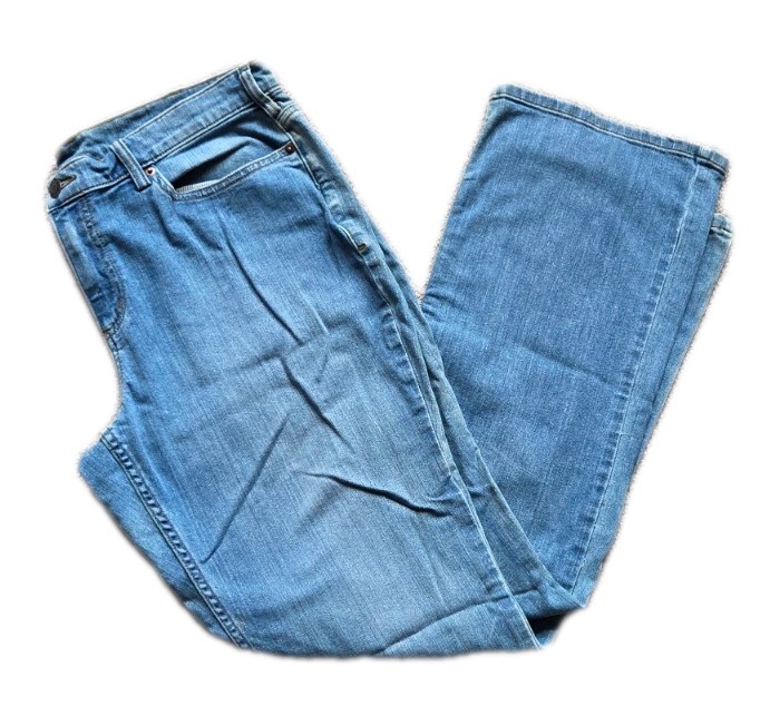 Duluth Trading Co Womens Lightwash Denim Bootcut Flare Jeans Size 14×33 Classic