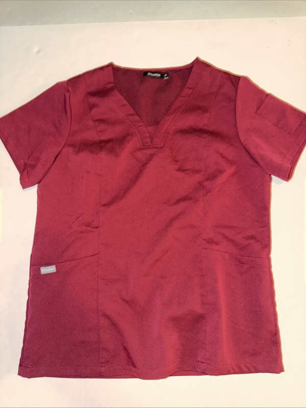 NiaaHinn Women’s Scrub Top Maroon Size Small