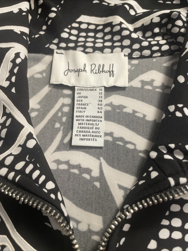 Joseph Ribkoff Black/Multi Jacket Style 194611 Size 10 gallery