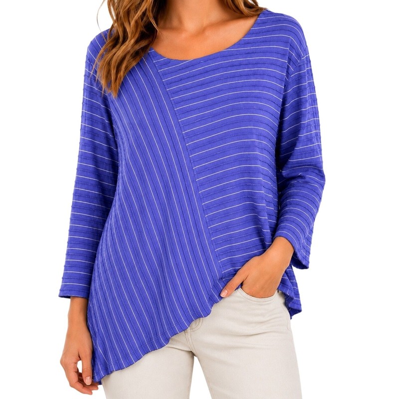 Habitat Sz XL Wearable Art to Wear Purple Asymmetrical Unique Blouse Shirt Top