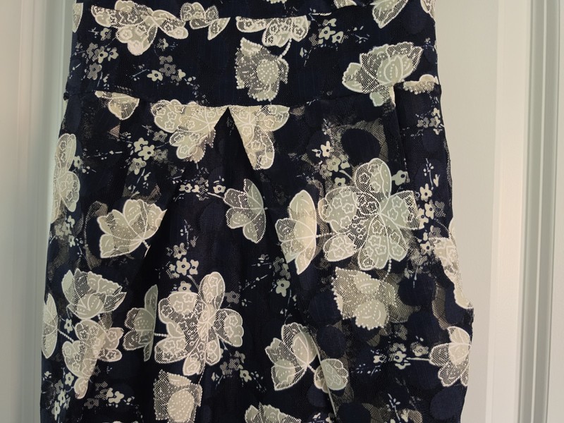 Mela Loves London Uk10 Navy White Floral Tie Back Sleeveless Dress With Pockets. gallery