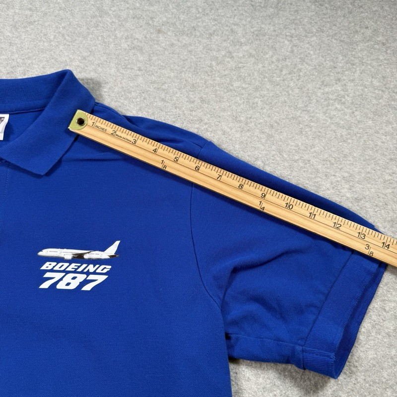 Boeing 787 Logo Polo Shirt by Blank King Sz XL (Runs Small) Blue Aviation gallery