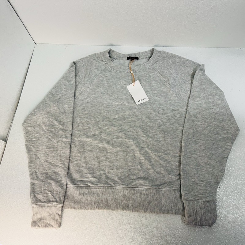 Quince SuperSoft Fleece Crew Sweatshirt, Heather Grey / Size Medium