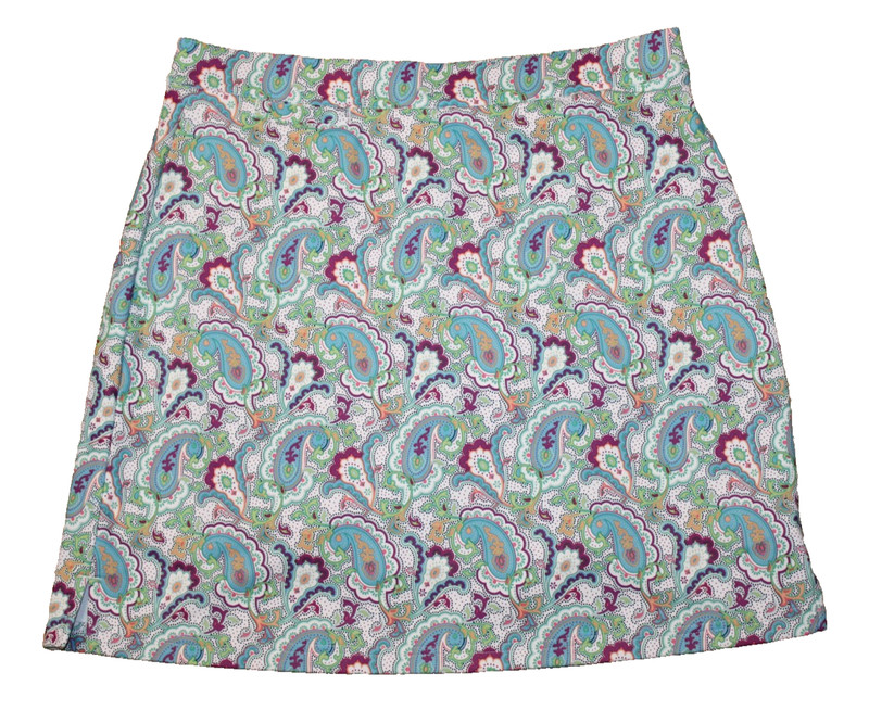 Peter Millar Golf Skort SMALL Paisley E4 Wicking Skirt 50+ UPF Tennis Multicolor