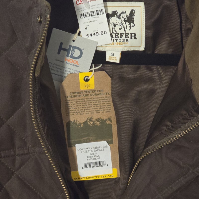 Schaefer Outfitter Men’s Oak Rangewax Sharptail Quilted Jacket Size Small gallery