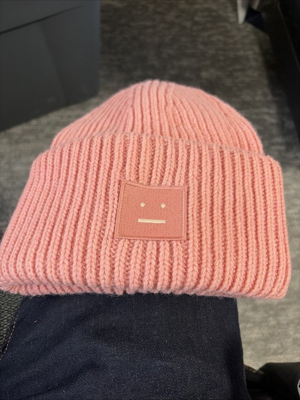 Wool Acne1 Studios Knit Ribbed Beanie Hat Pink Warm Ski Sport Cap Hat women men