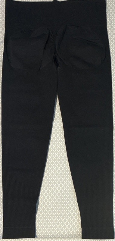 Cosmolle Women’s Black Solid Ankle Leggings Size L Regular Hand Wash Only