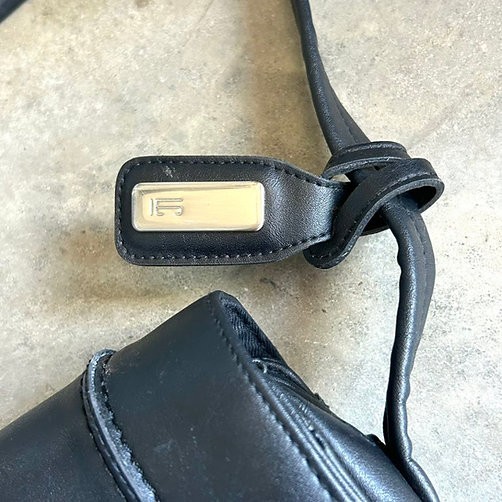 Liz Claiborne 90s Women's Black Faux Leather Compartment Shoulder Bag Vintage gallery