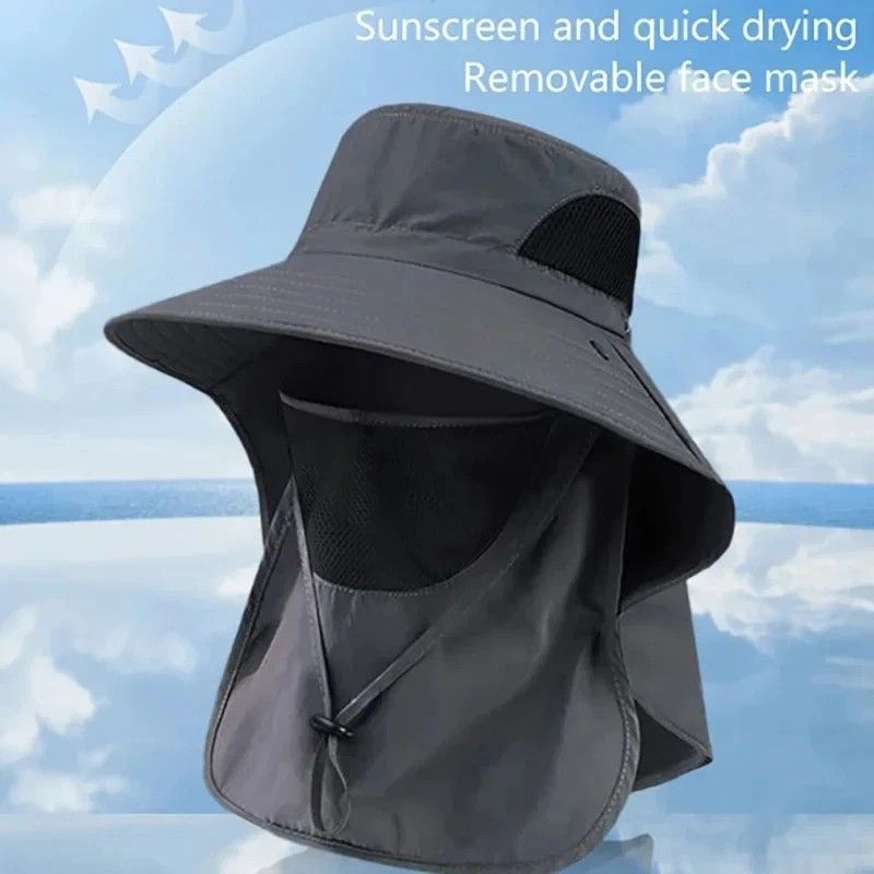 Wide Brim Sun Hat UV Protection Bucket Cap For Hiking Camping Fishing Safari Men gallery