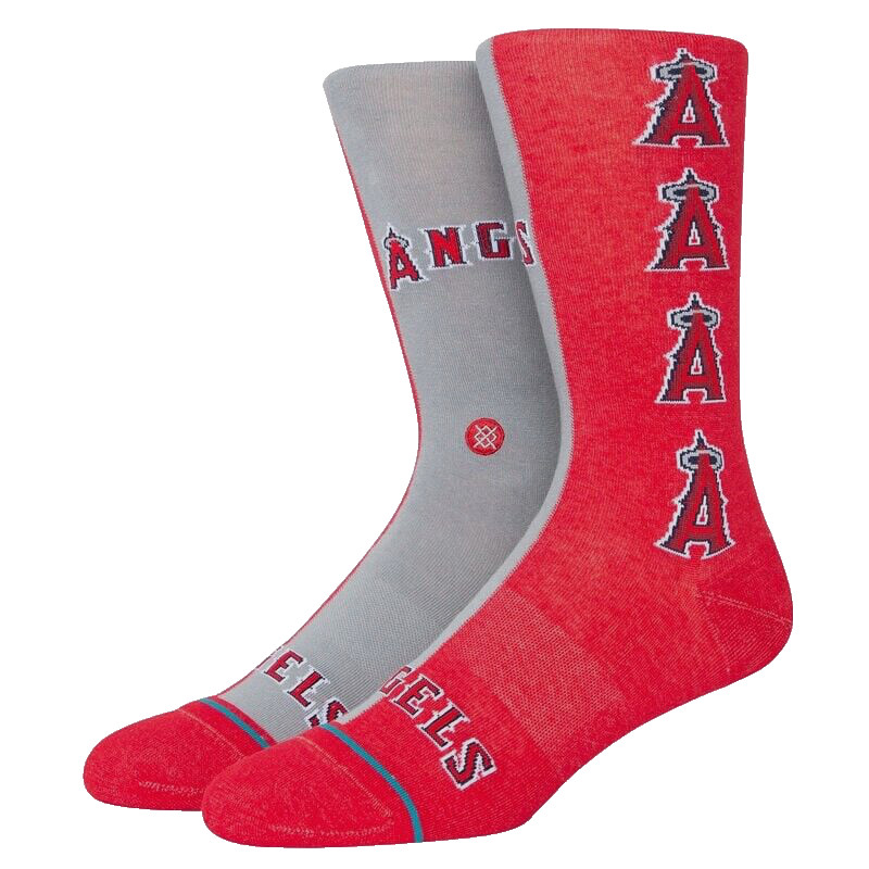 Stance Adult Red Crew Cotton MLB Baseball Los Angeles Angels Split Socks L 9-13